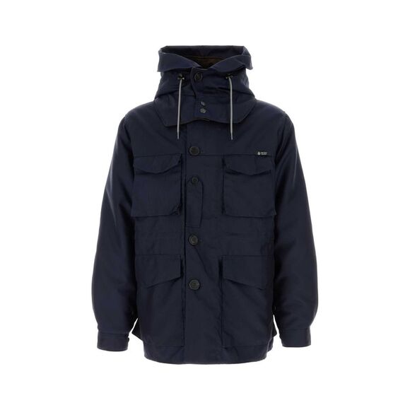 Prada Men Navy Blue Wool Blend Jacket